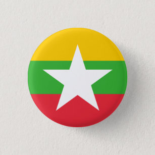 Patriotic Burma Flag 3 Cm Round Badge