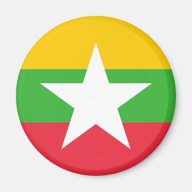 Patriotic Burma Flag Magnet (Front)