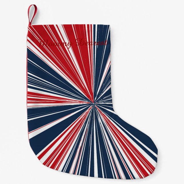 Patriotic Burst Abstract Small Christmas Stocking (Front)