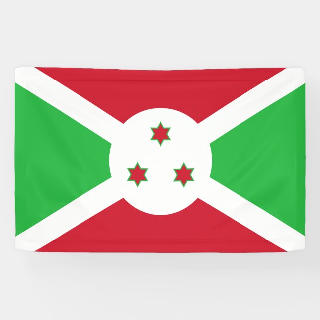 Patriotic Burundi Flag Banner (Horizontal)