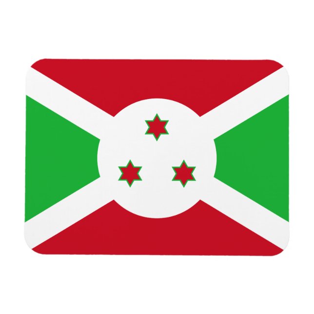 Patriotic Burundi Flag Magnet (Horizontal)