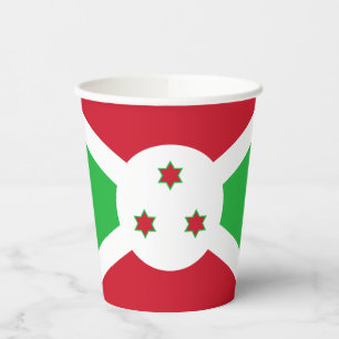 Patriotic Burundi Flag Paper Cups