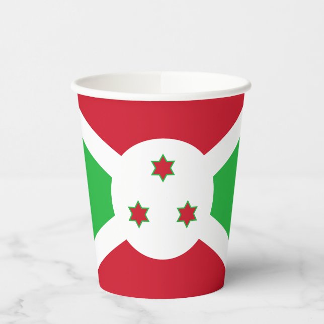 Patriotic Burundi Flag Paper Cups (Left)