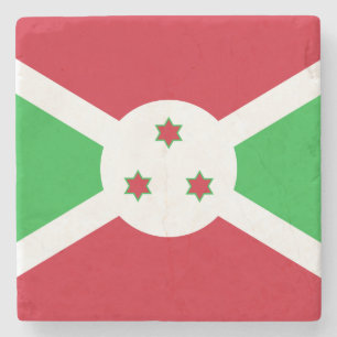 Patriotic Burundi Flag Stone Coaster