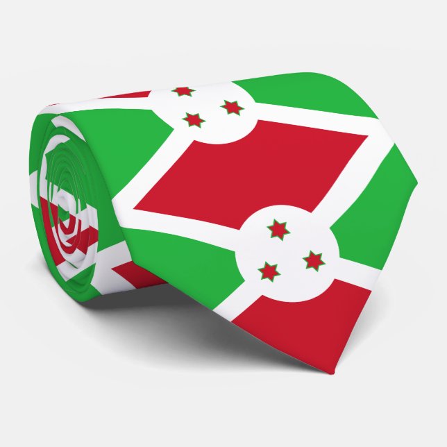 Patriotic Burundi Flag Tie (Rolled)