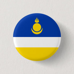 Patriotic Buryatia Flag 3 Cm Round Badge