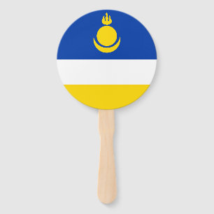 Patriotic Buryatia Flag Hand Fan