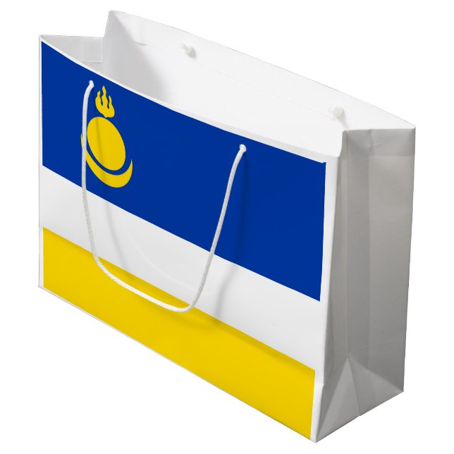 Patriotic Buryatia Flag Large Gift Bag (Front Angled)