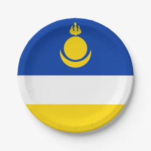 Patriotic Buryatia Flag Paper Plate