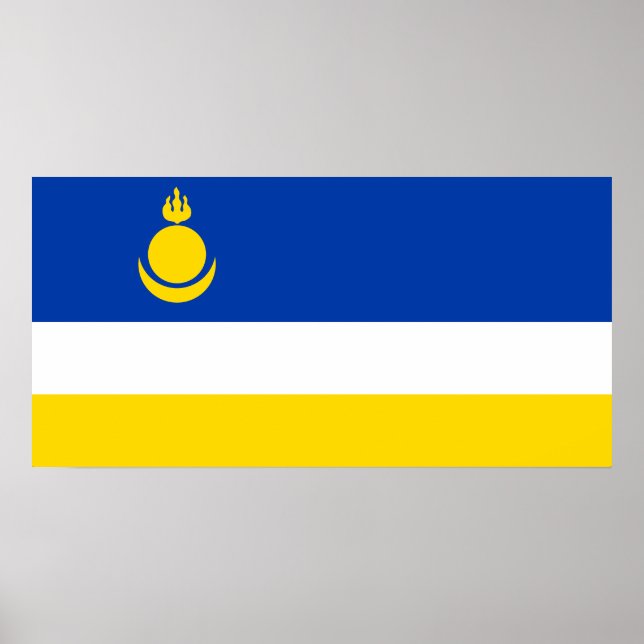 Patriotic Buryatia Flag Poster (Front)