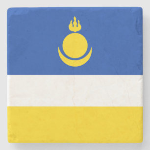 Patriotic Buryatia Flag Stone Coaster