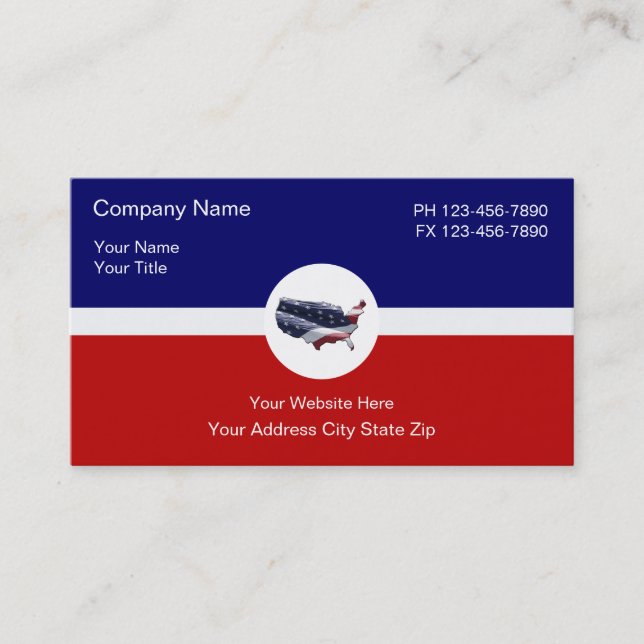 Patriotic Business Cards (Front)