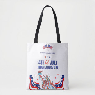 Patriotic Business Name Custom 4th of July Tote Bag