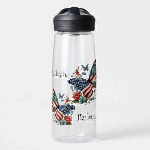Patriotic Butterflies Water Bottle