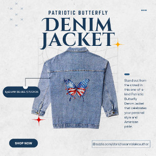 Patriotic Butterfly Denim Jacket