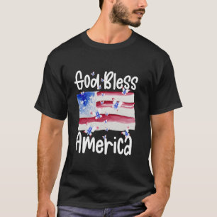 Patriotic Butterfly For Women God Bless America US T-Shirt