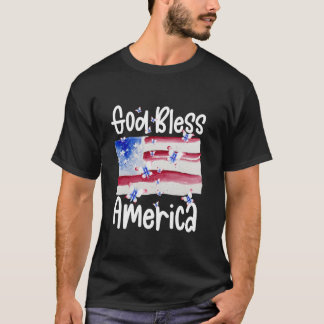Patriotic Butterfly For Women God Bless America US T-Shirt