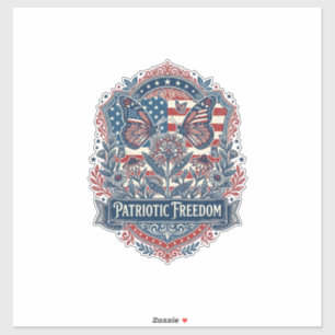 Patriotic Butterfly Garden Vector Graphic Tee_1