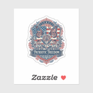 Patriotic Butterfly Garden Vector Graphic Tee_1