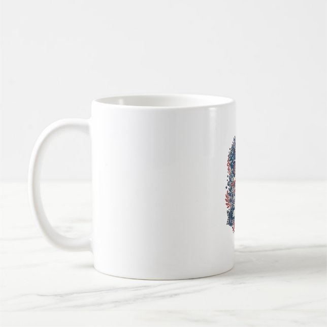 Patriotic Butterfly Garden Vector Graphic Tee_1 Coffee Mug (Left)