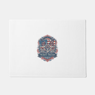 Patriotic Butterfly Garden Vector Graphic Tee_1 Doormat