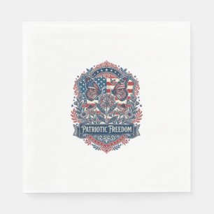 Patriotic Butterfly Garden Vector Graphic Tee_1 Napkin