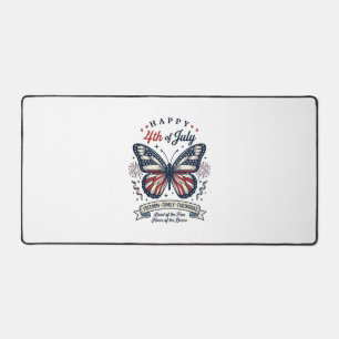 Patriotic Butterfly Happy 4th of July Shirt Design Desk Mat