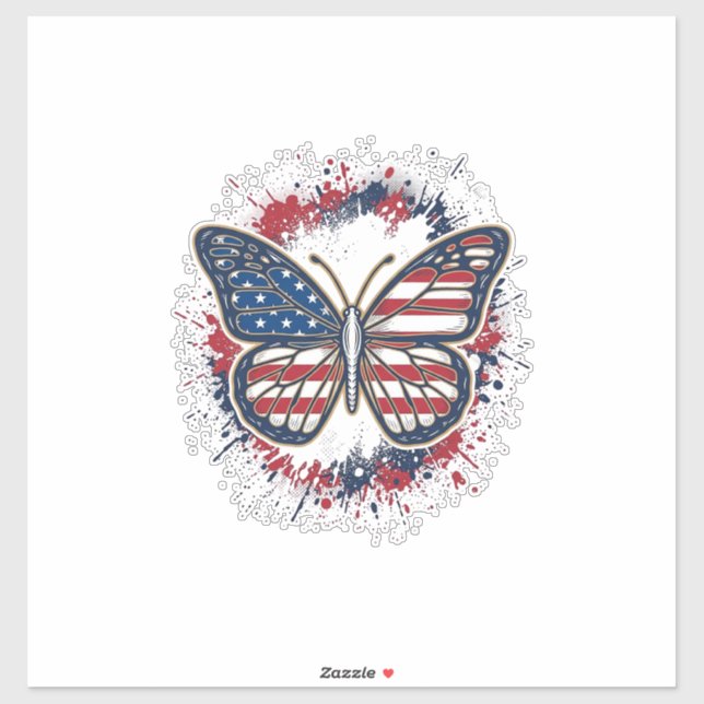 Patriotic Butterfly Vintage Engraving Vector Desig (Sheet)