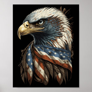 Patriotic Byld Eagle 4th Of July Men Usa American Poster