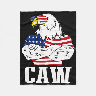 Patriotic Byld Eagle Caw 4th Of July American Flag Fleece Blanket
