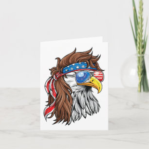 Patriotic Byld Eagle Mullet Usa American Flag 4th Card