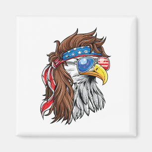 Patriotic Byld Eagle Mullet Usa American Flag 4th Magnet