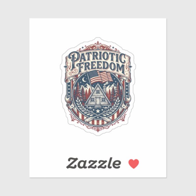 Patriotic Cabin Weekend Vector Graphic Tee_1 (Sheet)