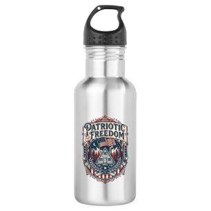 Patriotic Cabin Weekend Vector Graphic Tee_1 532 Ml Water Bottle