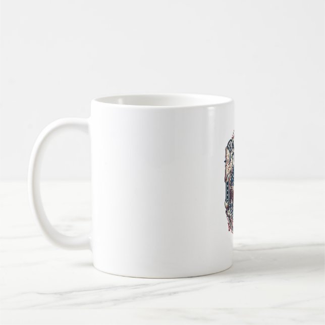 Patriotic Cabin Weekend Vector Graphic Tee_1 Coffee Mug (Left)