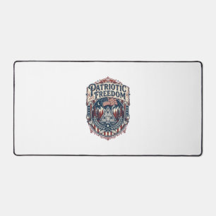 Patriotic Cabin Weekend Vector Graphic Tee_1 Desk Mat