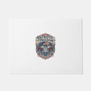 Patriotic Cabin Weekend Vector Graphic Tee_1 Doormat