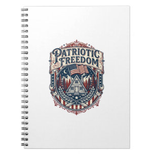 Patriotic Cabin Weekend Vector Graphic Tee_1 Notebook