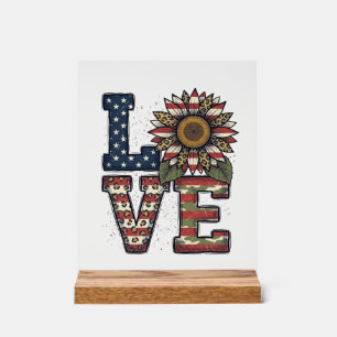 Patriotic Cactus Vintage Engraving Shirt Design_1 Acrylic Sign