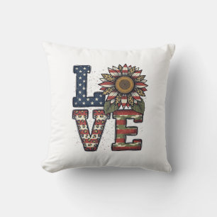 Patriotic Cactus Vintage Engraving Shirt Design_1 Cushion