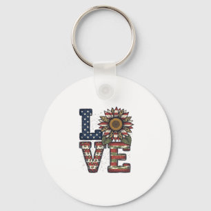 Patriotic Cactus Vintage Engraving Shirt Design_1 Key Ring