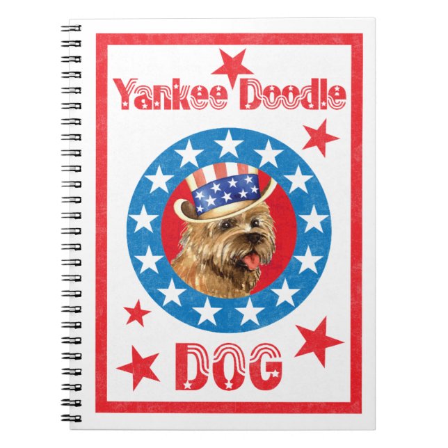 Patriotic Cairn Terrier Spiral Notebook (Front)