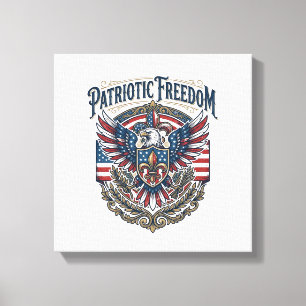 Patriotic Cajun Pride Vector Graphic Tee_1 Canvas Print