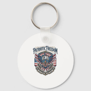 Patriotic Cajun Pride Vector Graphic Tee_1 Key Ring
