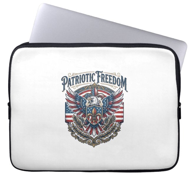 Patriotic Cajun Pride Vector Graphic Tee_1 Laptop Sleeve (Front)