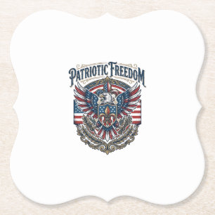 Patriotic Cajun Pride Vector Graphic Tee_1 Paper Coaster