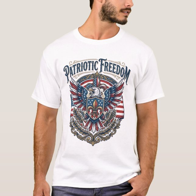 Patriotic Cajun Pride Vector Graphic Tee_1 T-Shirt (Front)