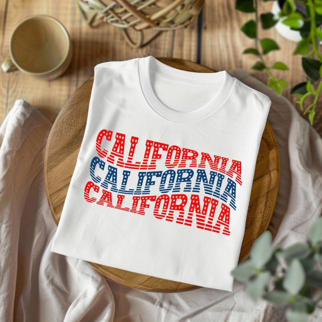 Patriotic California Red and Blue Boho T-Shirt  (Creator Uploaded)