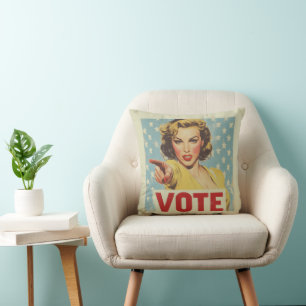 Patriotic Call to Action: Vote! Cushion