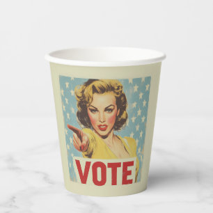 Patriotic Call to Action: Vote! Paper Cups
